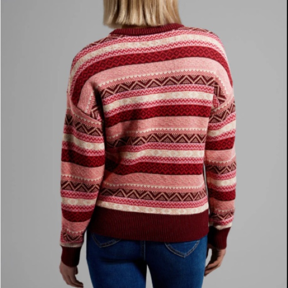 Modcloth Staying Berry Cozy Fair Isle Sweater - Picture 2 of 3